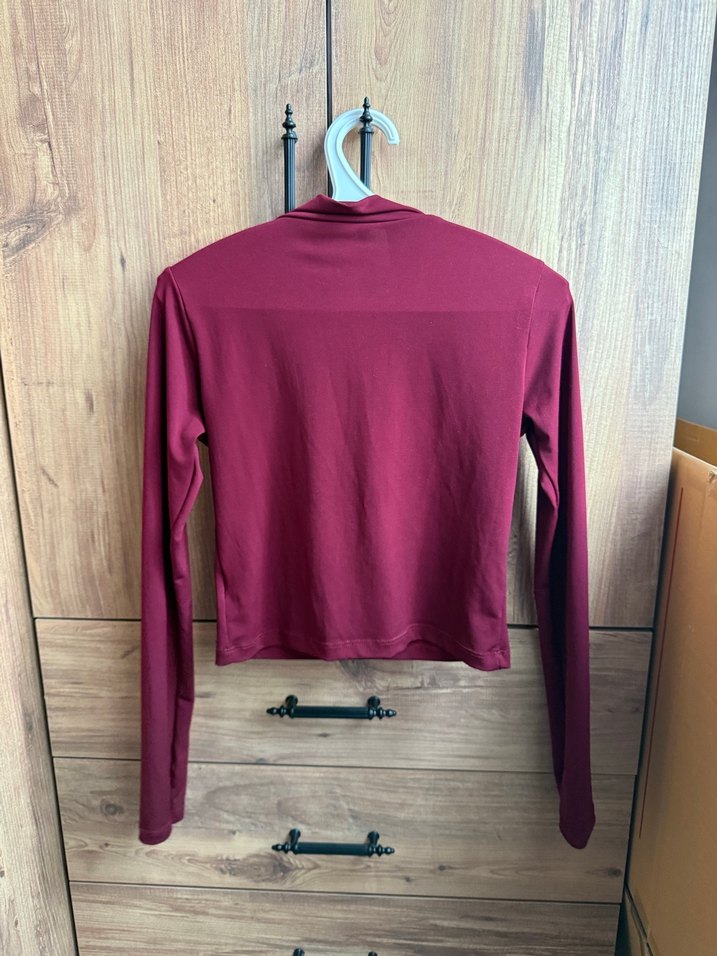 Kırmızı V Yaka Kadın Kazak - Görsel 3