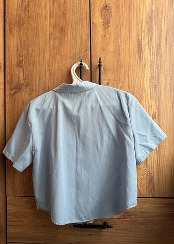 Kısa Kollu Düğmeli Keten Gömlek - Görsel 2