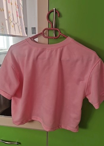 Diğer Pembe Kadın Kısa Oversize Crop Top
