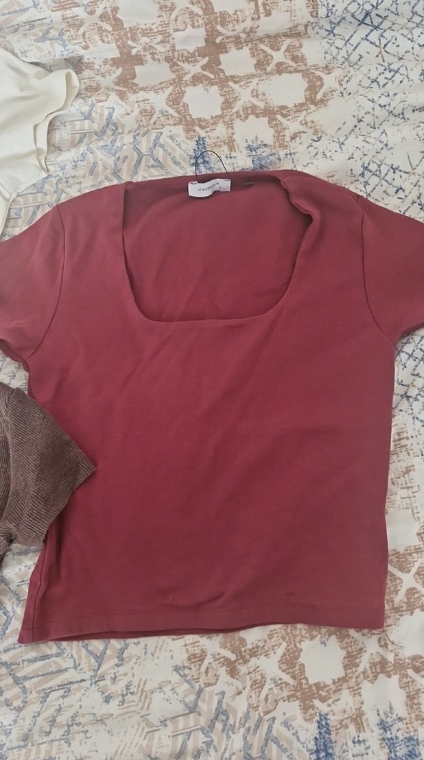 Kızlar için Koyu Kahverengi Kısa Kollu Pamuklu Tişört - Görsel 2