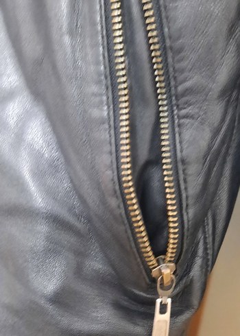 xl Beden siyah Renk Erkek Siyah Deri Biker Ceket