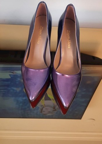Diğer Kadın Siyah Deri Stiletto Yılan Desenli