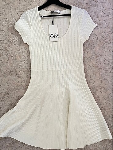 Zara örme mini skater elbise - Görsel 5