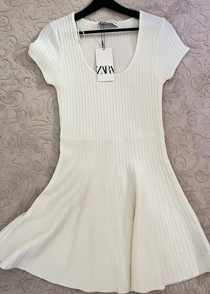Zara örme mini skater elbise - Görsel 5