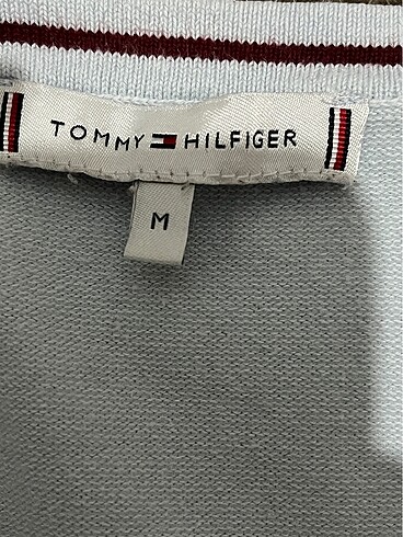 Tommy Hilfeger v yaka açık mavi sweatshirt - Görsel 6