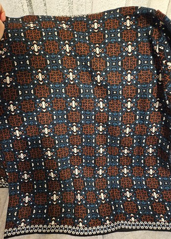 Bohem Desenli Kahverengi Triko Hırka - Görsel 3