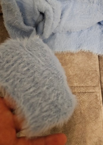 Mavi Kadın Peluş Boğazlı Kazak - Görsel 5