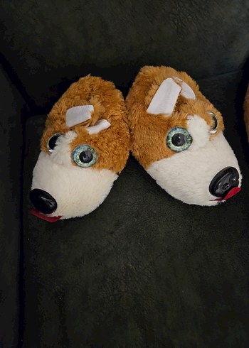 Kahverengi Peluş Erkek Çocuk Terlikleri - Görsel 7