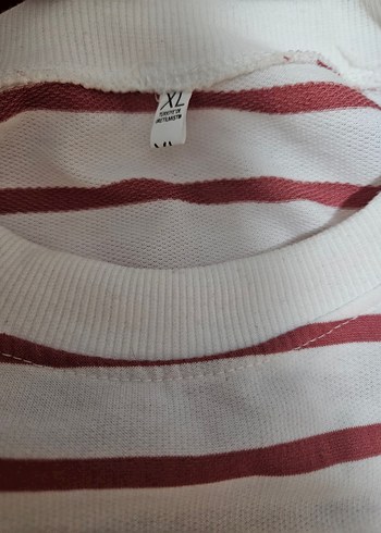 Kadın Beyaz Uzun Kollu Çizgili Tişört - Görsel 2