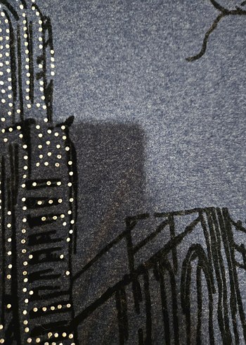 Gri Baskılı Uzun Kol Tişört - Görsel 3