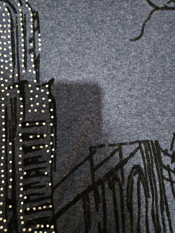 Gri Baskılı Uzun Kol Tişört - Görsel 3