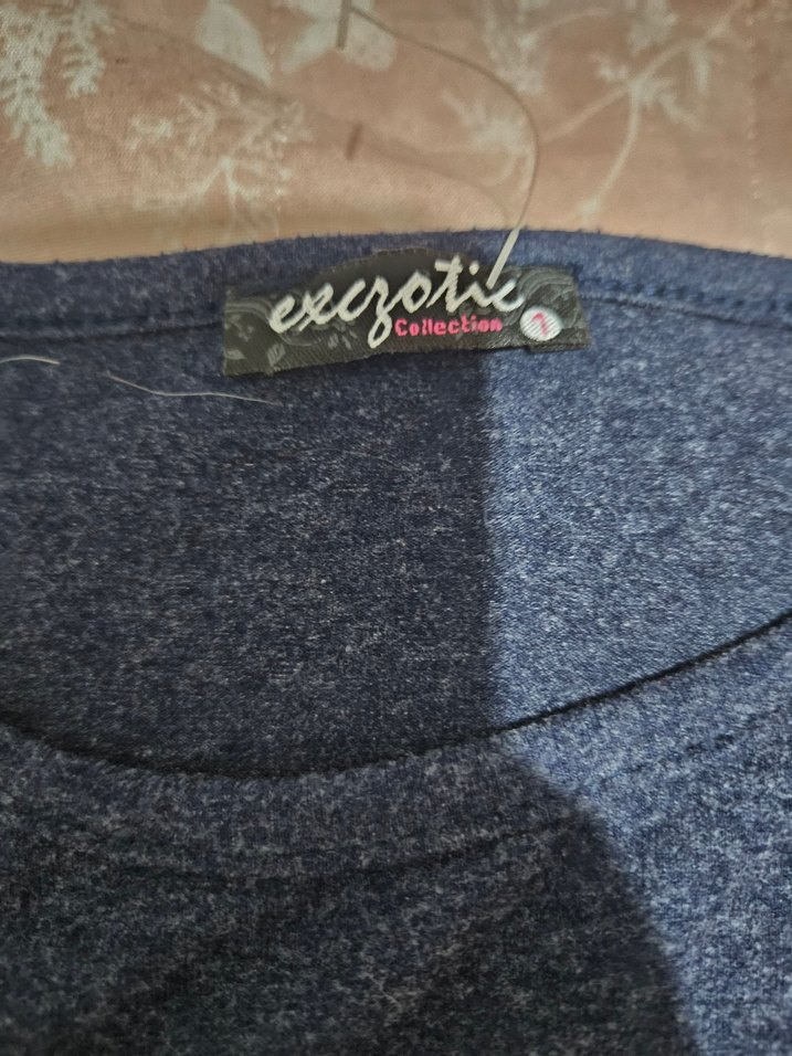 Gri Baskılı Uzun Kol Tişört - Görsel 5