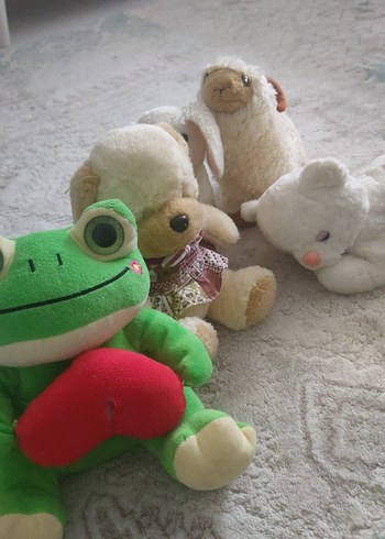 Renkli ve Beyaz Peluş Oyuncaklar