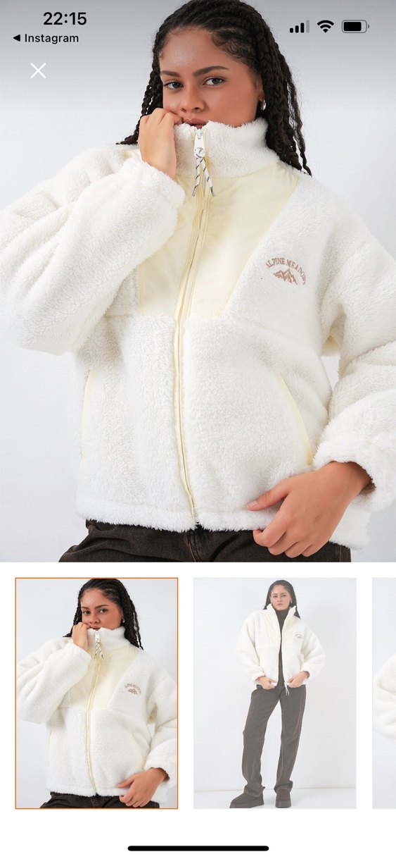 Beyaz Peluş Kadın Ceket - Görsel 2