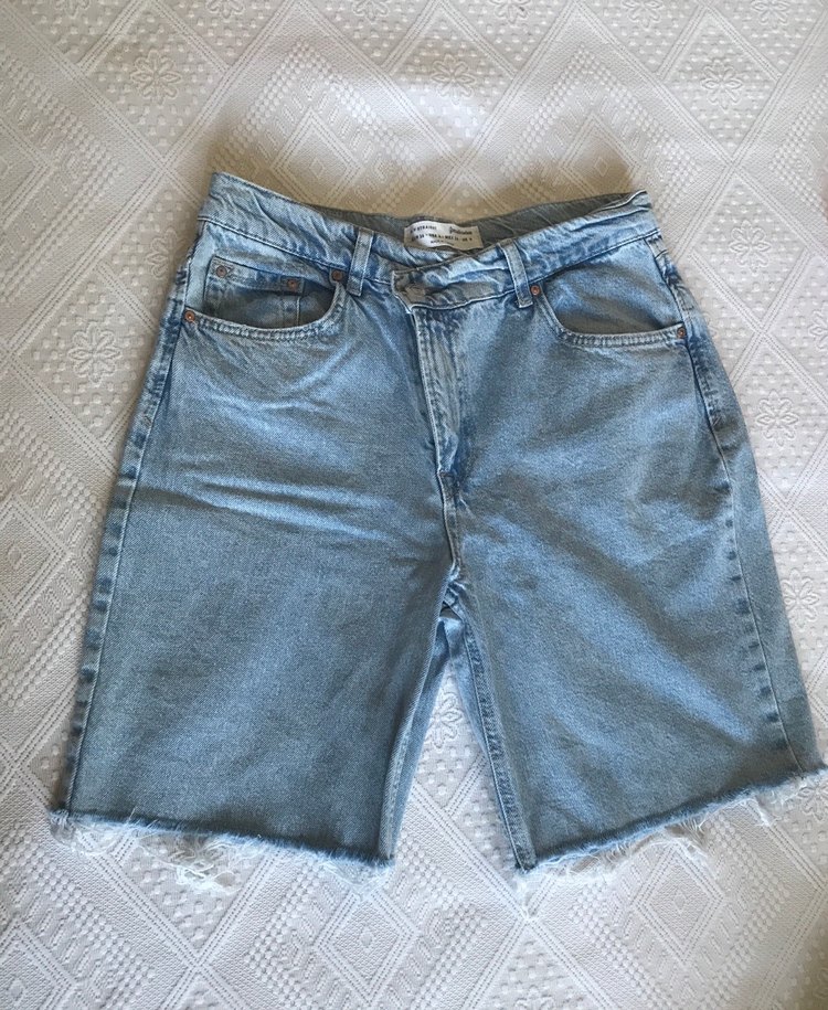 stradivarius lazer kesim denim şort - Görsel 5