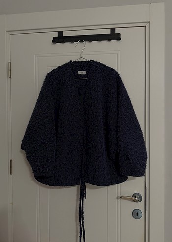 Diğer Lacivert Pelus Oversize Ceket