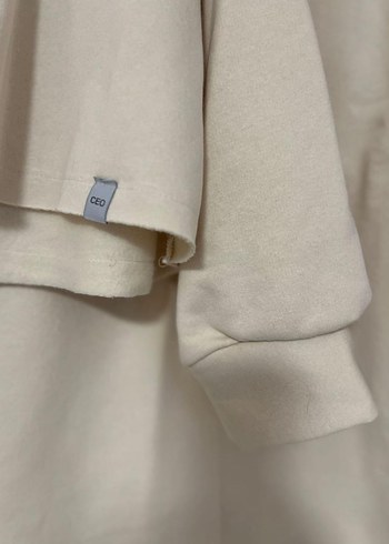 Ceylan Otantik, Krem, Kapüşonlu Polar Sweatshirt ve Etek Takım - Görsel 2