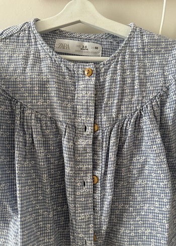 Mavi Bohem Kız Bebek Uzun Kollu Gömlek - Görsel 2