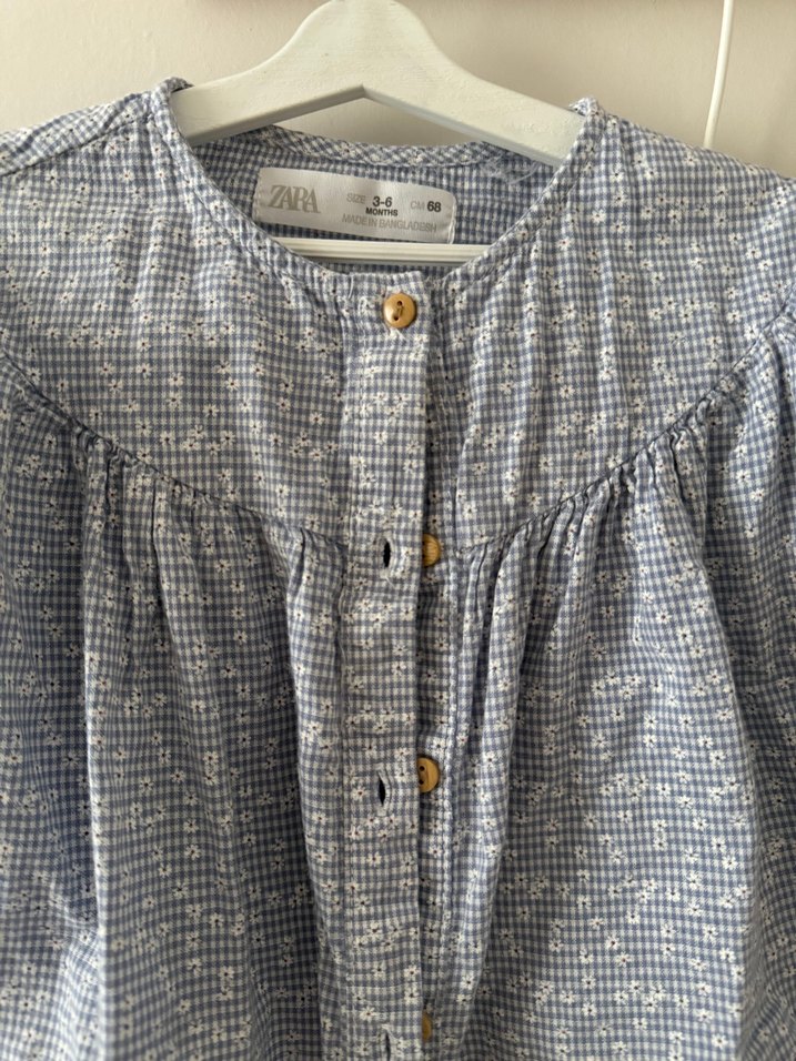 Mavi Bohem Kız Bebek Uzun Kollu Gömlek - Görsel 2