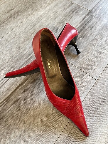 VintagE kırmızı sivri burun Stiletto