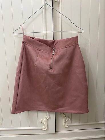 Topshop Pembe Kadife Etek