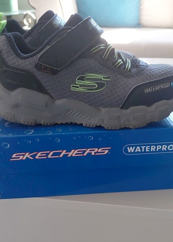 Gri Skechers Erkek Çocuk Spor Ayakkabı Velcro