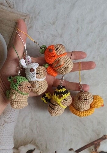 Amigurumi çeşitli capybaralar