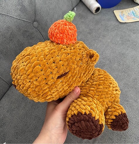  Beden Renk Amigurumi peluş portakallı capybara