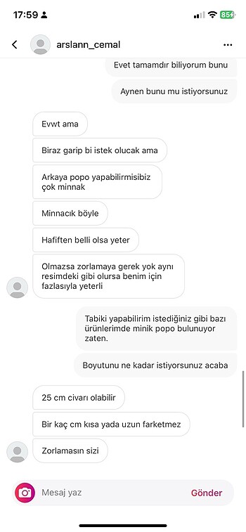 Beden Seri arkadaşım özel sipariş