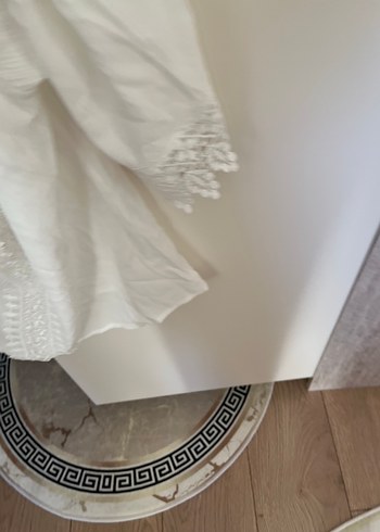 Beyaz Dantel Detaylı Bohem Mini Bluz - Görsel 3