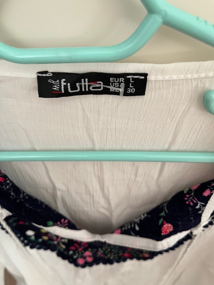 Nakışlı Bohem V Yaka Pamuklu Bluz - Görsel 2