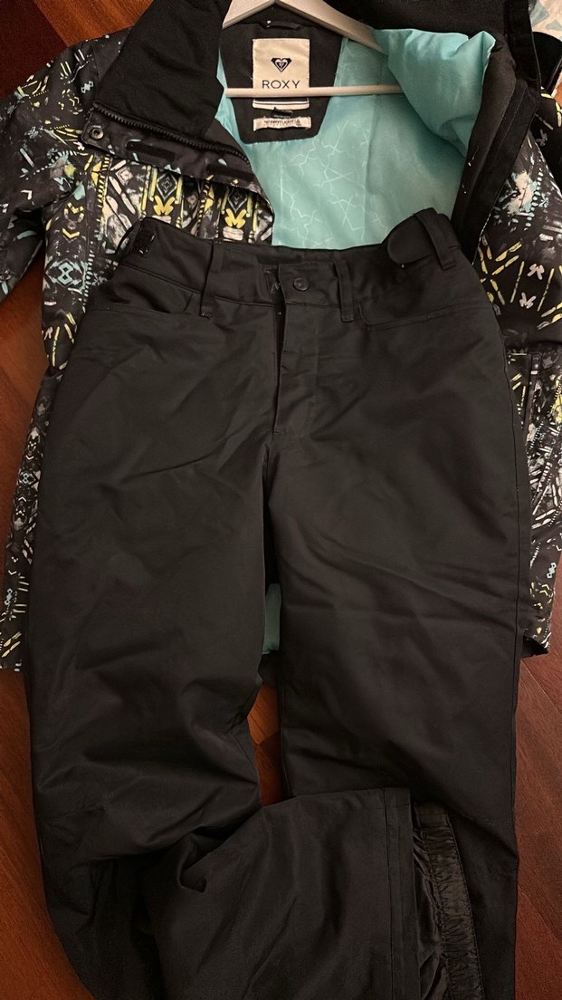 Kız  Siyah Kayak Pantolonu, kayak montu,Normal Boy, Tokalı - Görsel 2