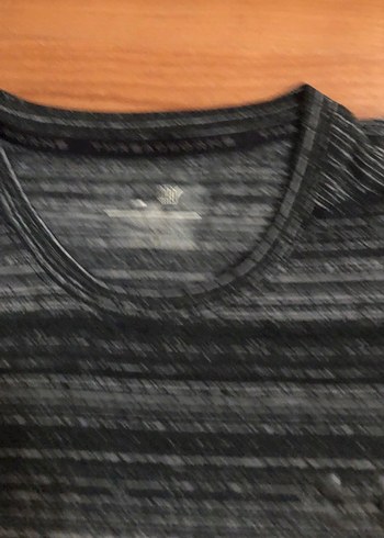 Diğer Gri Erkek Bisiklet Yaka Kısa Kollu Örme Tişört under armour