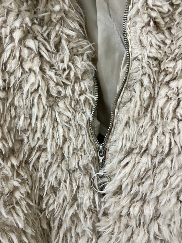 Bej Kadın Suni Kürk Midi Ceket - Görsel 2