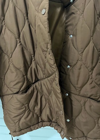 Düğmeli Kahverengi Kadın kaputone Kışlık Ceket - Görsel 3