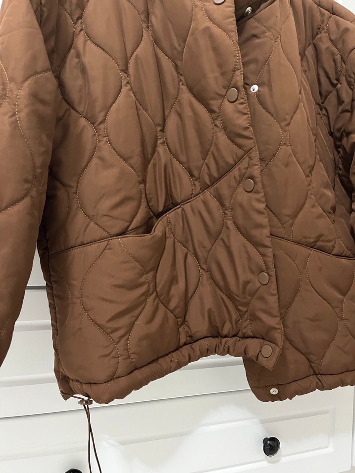 Düğmeli Kahverengi Kadın kaputone Kışlık Ceket - Görsel 2