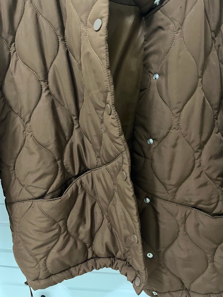 Düğmeli Kahverengi Kadın kaputone Kışlık Ceket - Görsel 3