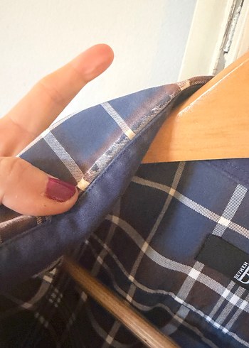 Lacivert Kareli Uzun Kollu Erkek Gömlek - Görsel 3