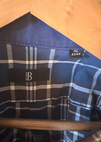 Lacivert Kareli Uzun Kollu Erkek Gömlek - Görsel 2