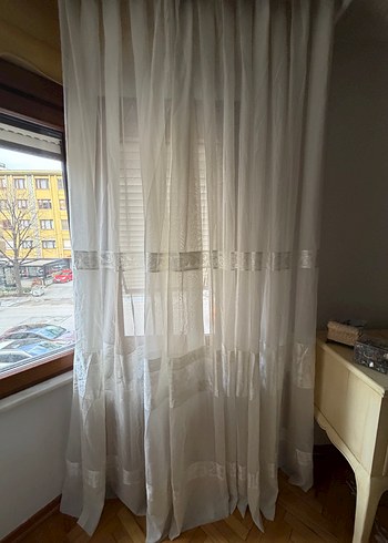Beyaz Düz Tül Perde - Görsel 7
