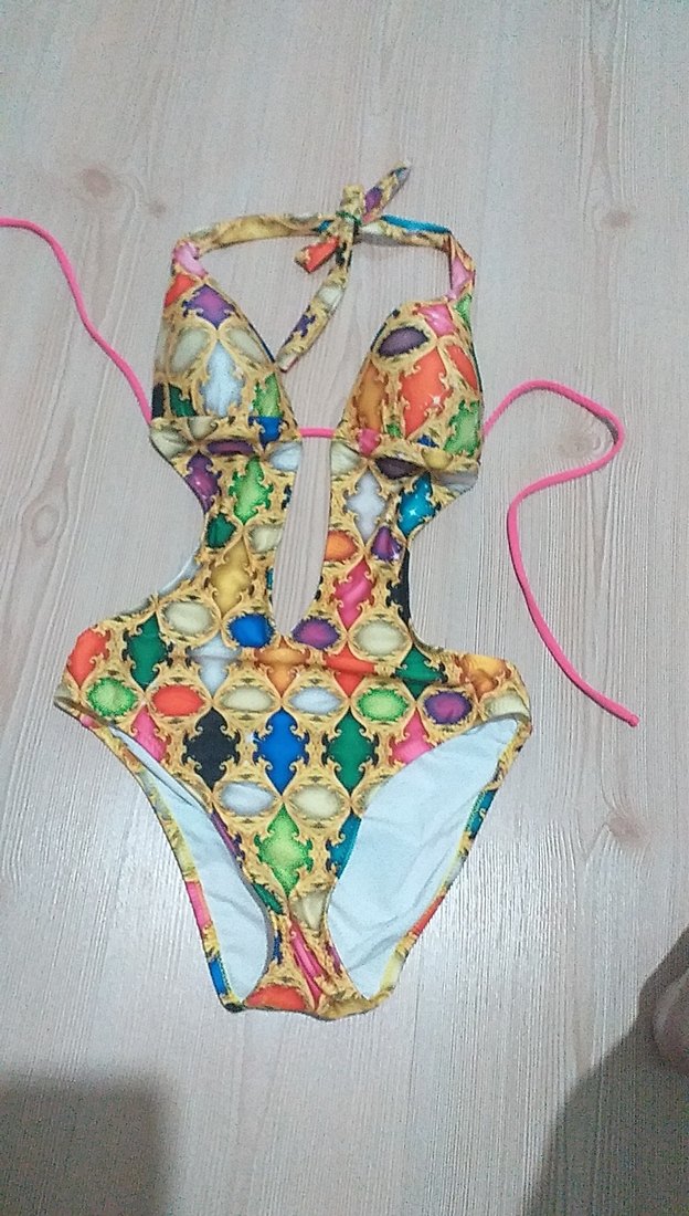 Zincir Detaylı Çok Renkli Bohem Mini Mayo - Görsel 2