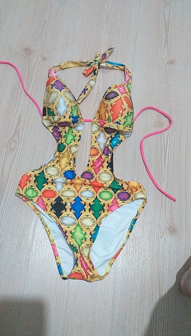 Zincir Detaylı Çok Renkli Bohem Mini Mayo - Görsel 3