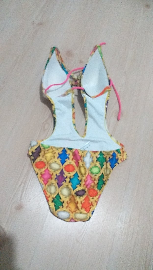 Zincir Detaylı Çok Renkli Bohem Mini Mayo - Görsel 4