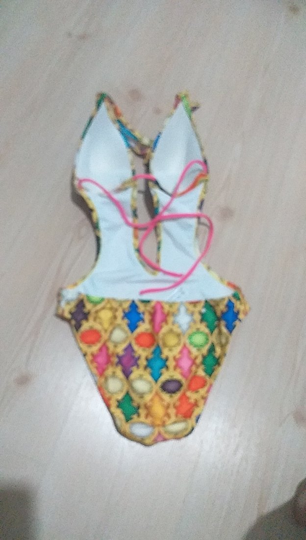 Zincir Detaylı Çok Renkli Bohem Mini Mayo - Görsel 5