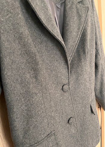 40 Beden gri Renk Gri Kadın Yün Blazer Ceket