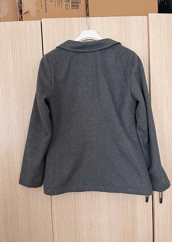 40 Beden Gri Kadın Yün Blazer Ceket