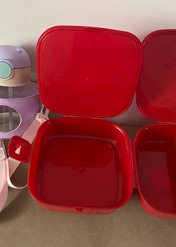 Pastel Mor Çocuk Termos Şişe ve Kutu Seti 2si birlikte - Görsel 6