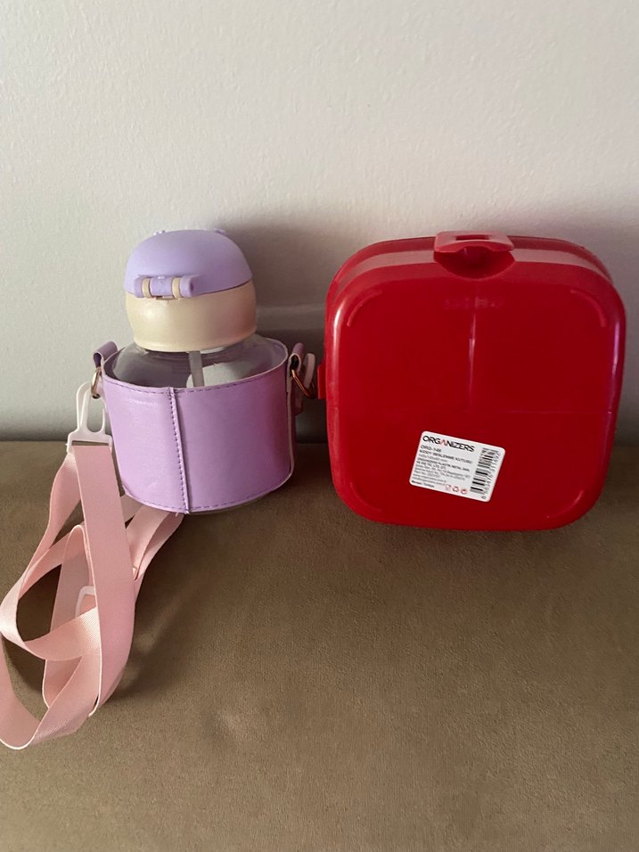 Pastel Mor Çocuk Termos Şişe ve Kutu Seti 2si birlikte - Görsel 4