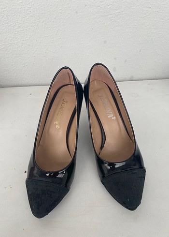 Siyah Rugan(parlak) Kadın Topuklu Ayakkabı - Görsel 7