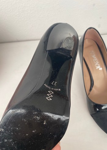 Siyah Rugan(parlak) Kadın Topuklu Ayakkabı - Görsel 2